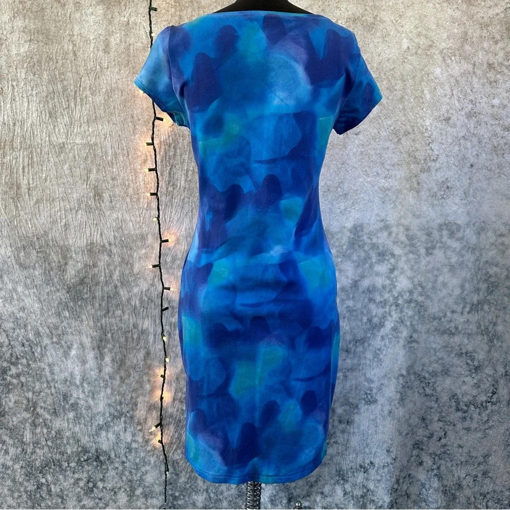 Elie Tahari Blue and Teal pencil Dress size P - Picture 5 of 8